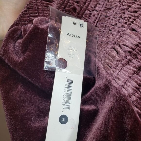 NWT Wine Velvet Smocked Puff Sleeve Mini Dress Size Small - Picture 7 of 9
